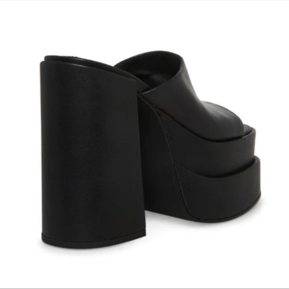 Steve Madden Cagey Black Double Platform Heels New With Box Womans Sizes Viral - Picture 4 of 6